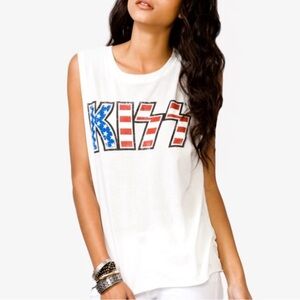 KISS Red, White & Blue Graphic Tank Top